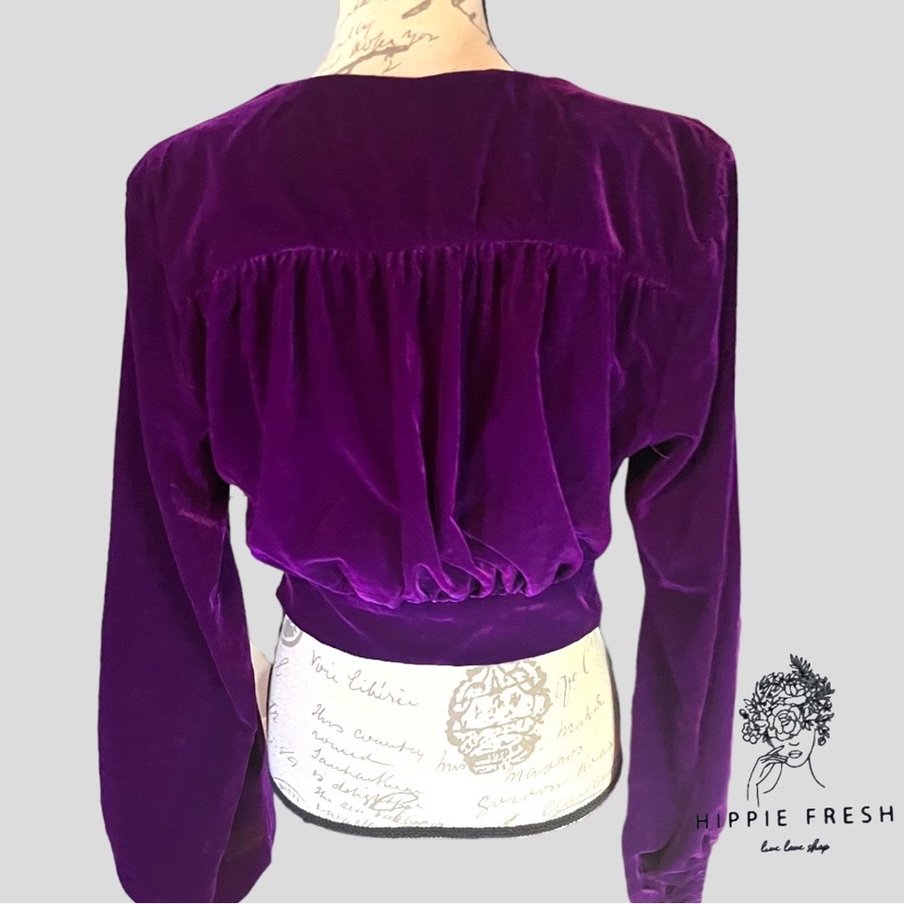 Zara Purple Velvet Blouse - Picture 5 of 8